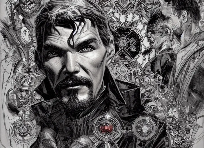 Image similar to a highly detailed evil portrait of stephen strange, james gurney, james jean
