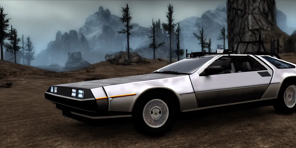 Image similar to dmc delorean in skyrim