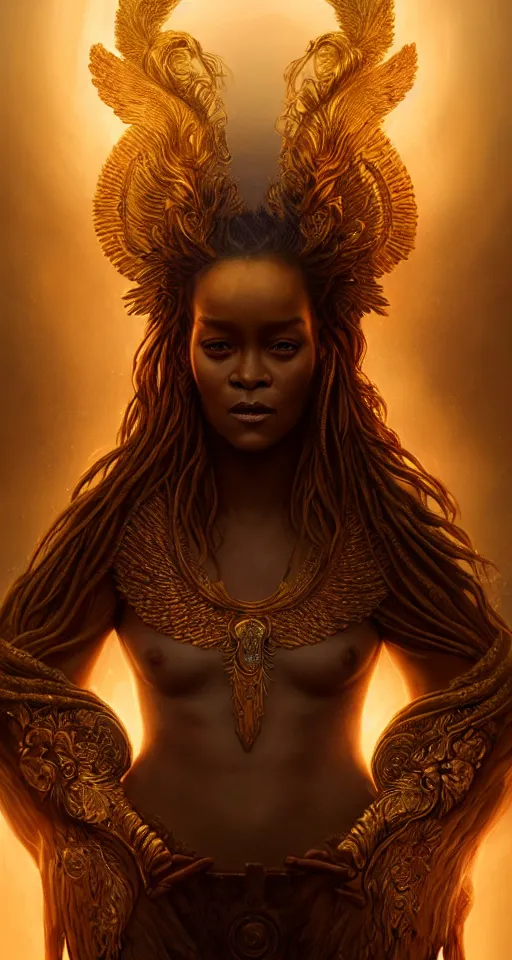 Prompt: majestic gracious regal goddess rhianna with seraphim portrait, ancient greece, elysium, atmospheric lighting, painted, intricate, volumetric lighting, beautiful, rich deep colours masterpiece, golden hour, sharp focus, ultra detailed, by leesha hannigan, ross tran, thierry doizon, kai carpenter, ignacio fernandez rios