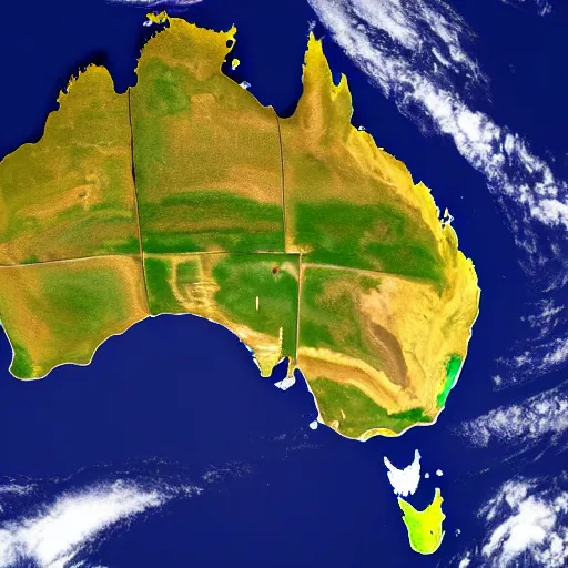 Prompt: a satellite view of australia 3 8 4 0 x 2 1 6 0 nasa