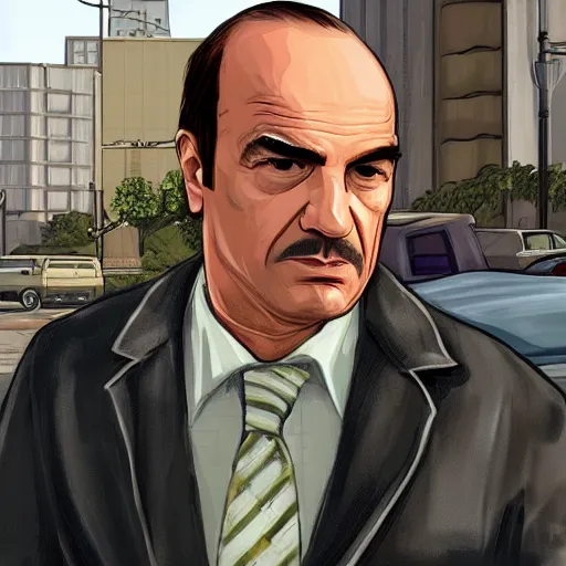 Image similar to Lalo Salamanca from Better Call Saul as a GTA character portrait, Grand Theft Auto, GTA cover art