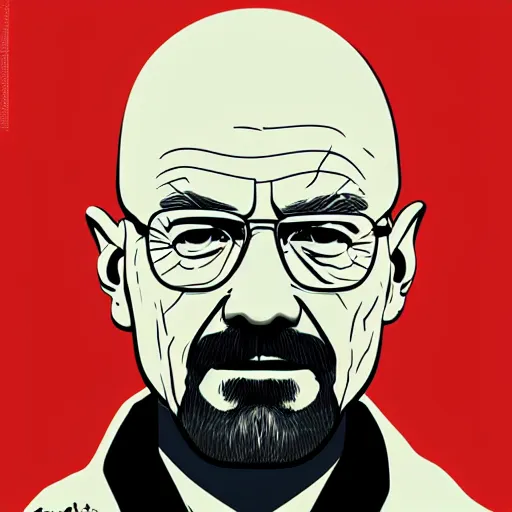 Image similar to walter white, by conrad roset, vector art