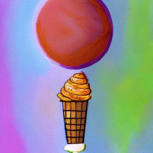 Prompt: planet on an ice cream cone