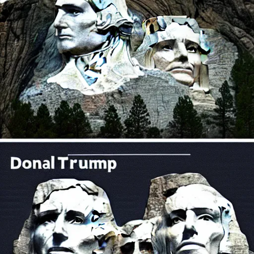 Image similar to donald trump's face on mount rushmore