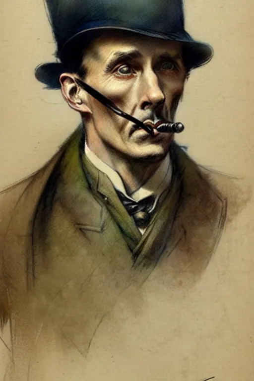 Image similar to (((((1950s sherlock holmes study . muted colors.))))) by Jean-Baptiste Monge !!!!!!!!!!!!!!!!!!!!!!!!!!!