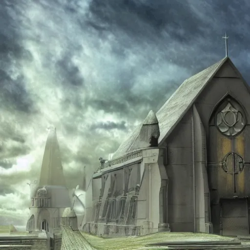 Prompt: holy terror church of final judgement, doomsday cult, high detail, 4 k