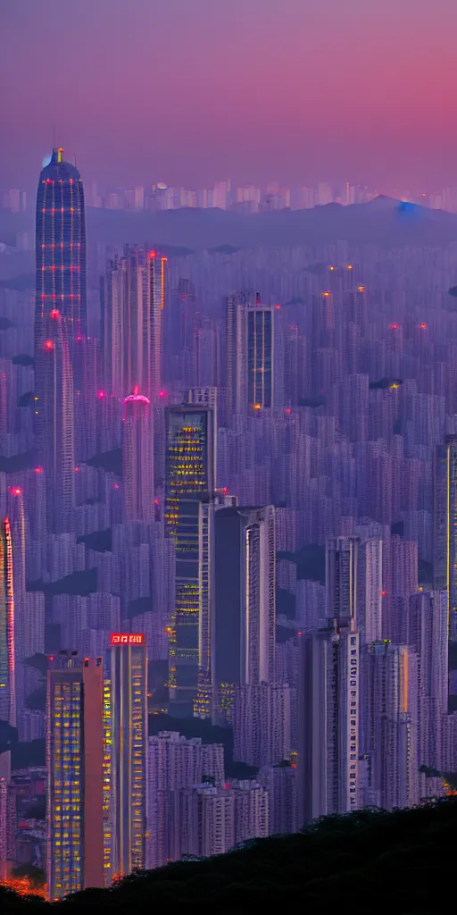 Prompt: Shenzhen skyline at dusk by Hiroshi Nagai, 8k