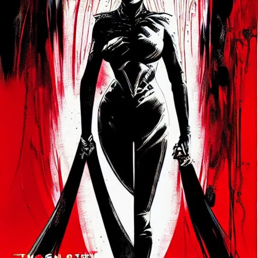 Prompt: a movie poster of Margot Robbie looking sinister, by Tsutomu Nihei, highly detailed