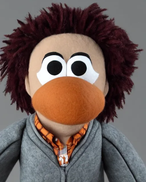 Image similar to adin ross as a muppet. highly detailed felt. hyper real photo. 4 k.