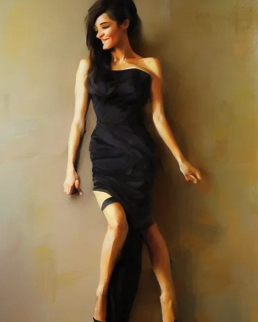 Image similar to a fine art painting of an elegant sly smiling woman by richard s. johnson, instagram, deviantart, figurative art, fine art, oil on canvas