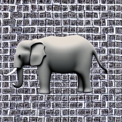 Prompt: A photo of an elephant, isometric view, transparent background, photography, stock photo