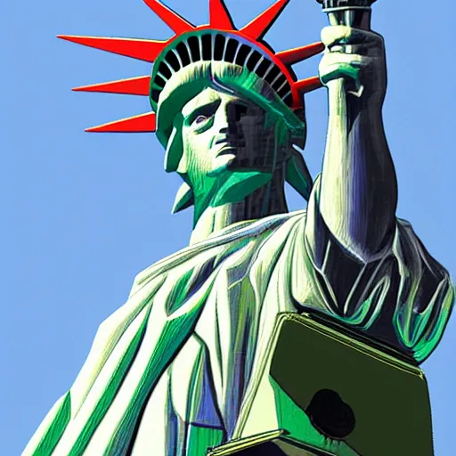 Prompt: Mr. Beast as the statue of liberty