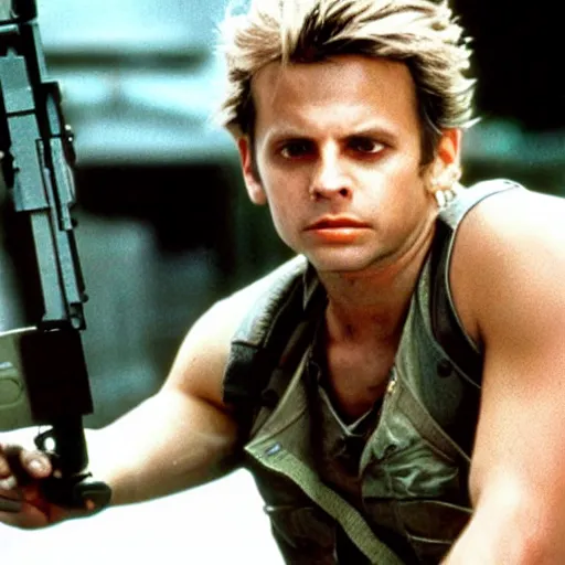 Image similar to young michael biehn as solid snake