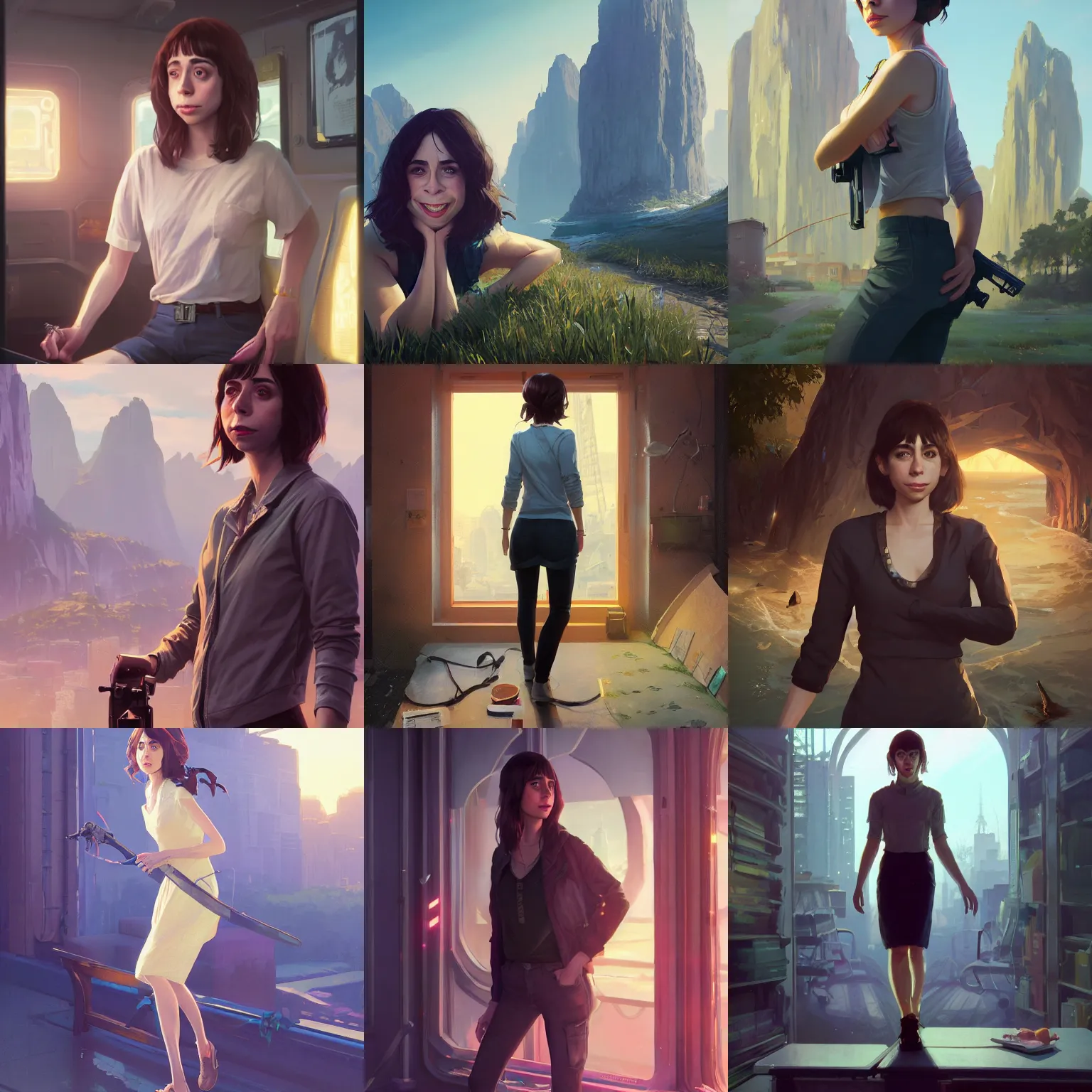 Prompt: Highly detailed full-body portrait of Cristin Milioti, in GTA V, unreal engine, fantasy art by Greg Rutkowski, Loish, Rhads, Makoto Shinkai and Lois van baarle, ilya kuvshinov, rossdraws global illumination, radiant light, detailed and intricate environment