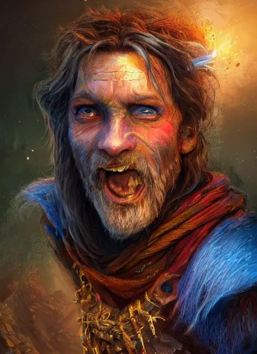 Prompt: poor beggar, ultra detailed fantasy, bright, colourful, dndbeyond, realistic, dnd character portrait, full body, pathfinder, pinterest, art by ralph horsley, dnd, rpg, lotr game design fanart by concept art, behance hd, artstation, deviantart, global illumination radiating a glowing aura global illumination ray tracing hdr render in unreal engine 5