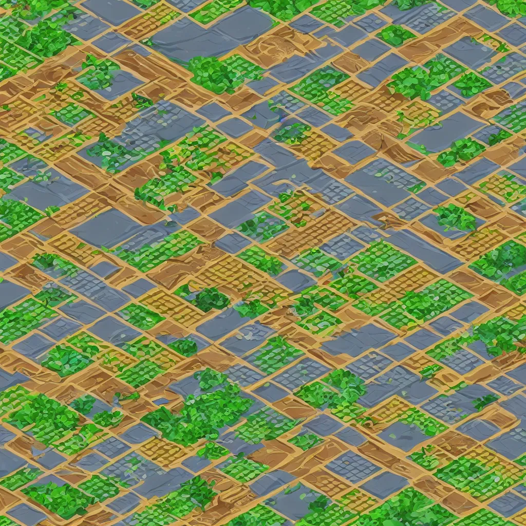 Prompt: isometric tileset