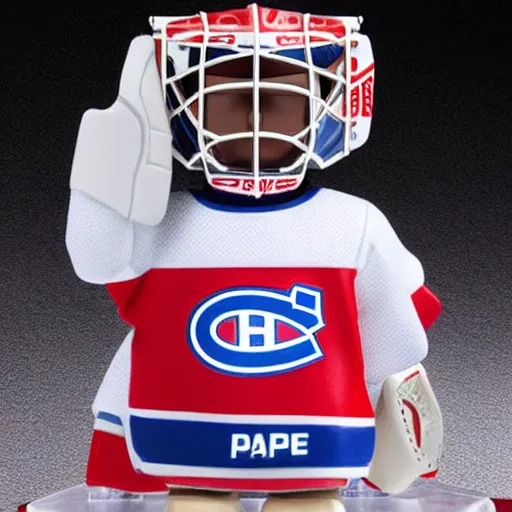 Prompt: high quality portrait flat matte painting of cute Carey Price Goaltender in the style of nendoroid and manga NARUTO, number 31 on jersey, Carey Price Goaltender, An anime Nendoroid of Carey Price, goalie Carey Price, number 31!!!!!, full ice hockey goalie gear, Montreal Habs Canadiens figurine, detailed product photo, flat anime style, thick painting, medium close-up