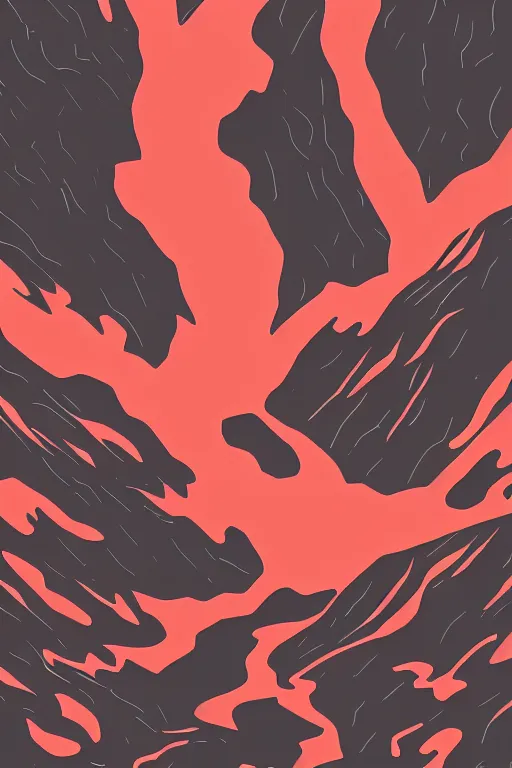 Image similar to lava flowing through mountains, 2d minimalist vector art, cyberpunk palette, hd phone wallpaper