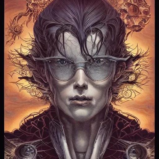 Image similar to portrait of emiel regis, symmetrical, by yoichi hatakenaka, masamune shirow, josan gonzales and dan mumford, ayami kojima, takato yamamoto, barclay shaw, karol bak, yukito kishiro