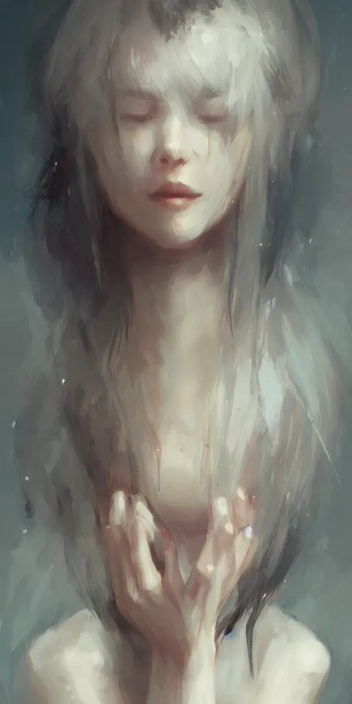 Prompt: oh, when i'm like this, you're the one i trust by wlop