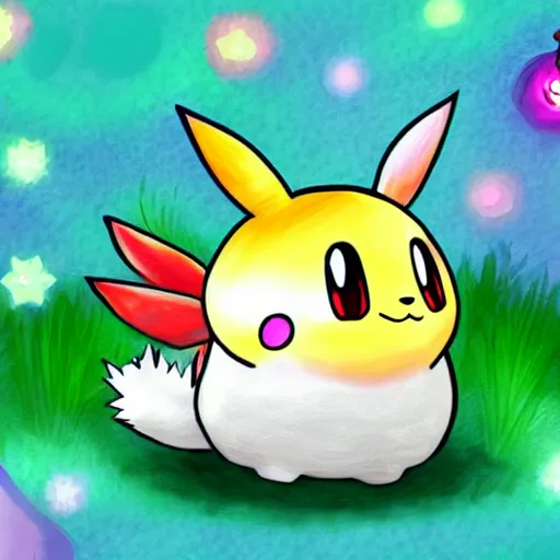 Prompt: fairy - type cute pokemon digital art