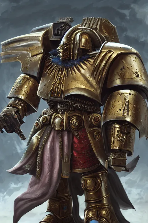 Image similar to armor portrait heros warhammer 4 0 k horus heresy fanart - the primarchs emperor by johannes helgeson animated with vfx concept artist & illustrator global illumination ray tracing hdr fanart arstation zbrush central hardmesh 8 k octane renderer comics stylized