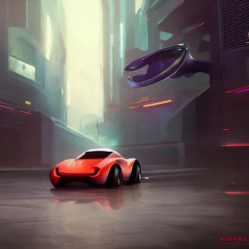Prompt: redesigned car, elegant, digital painting, concept art, smooth, sharp focus, art style from Wang Ke and Greg Rutkowski and Bruce Kaiser and Scott Robertson and Dmitry Mazurkevich and Doruk Erdem and Jon Sibal, small style cue from Blade Runner and Minority Report and iRobots