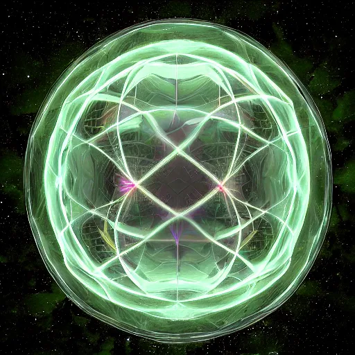 Image similar to ( ( ( psychonautist ) ) ) in a crystal sphere, digital art, award winning, volumetric lighting