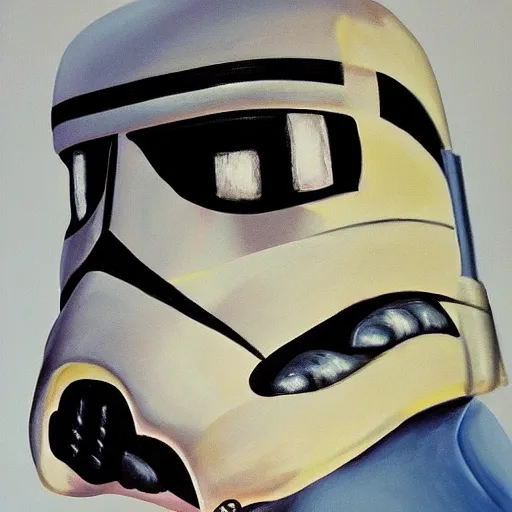 Prompt: a painting of a clone trooper, in the style of salvador dali and raffael