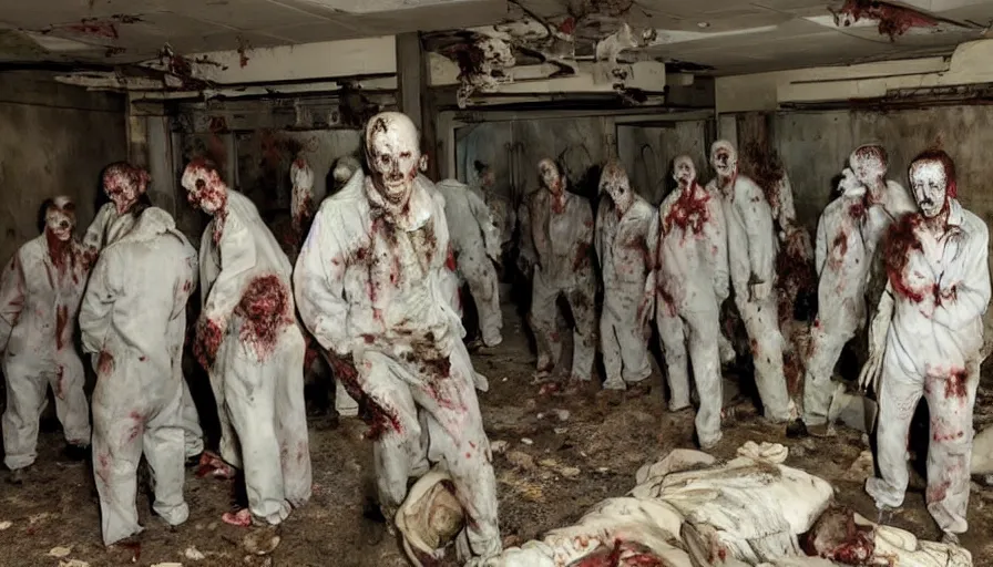 Image similar to zombies working in a morgue. trending on artstation. award - winning photography