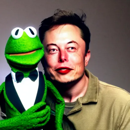 Image similar to elon musk as a muppet on the muppet show 1 9 9 0