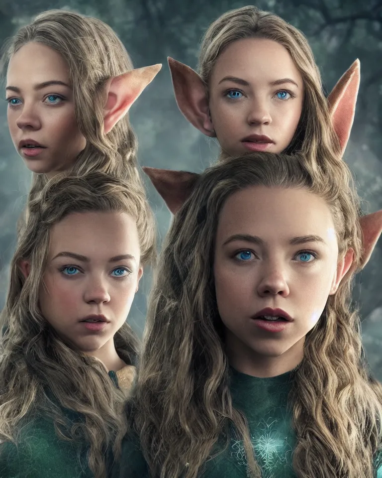 Image similar to portrait of sydney sweeney as an elf warrior,