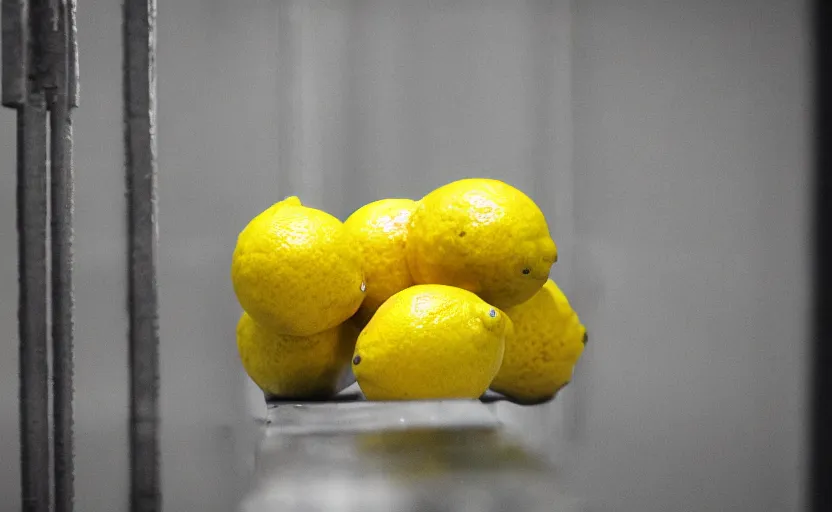 Prompt: lemons in prison, photography