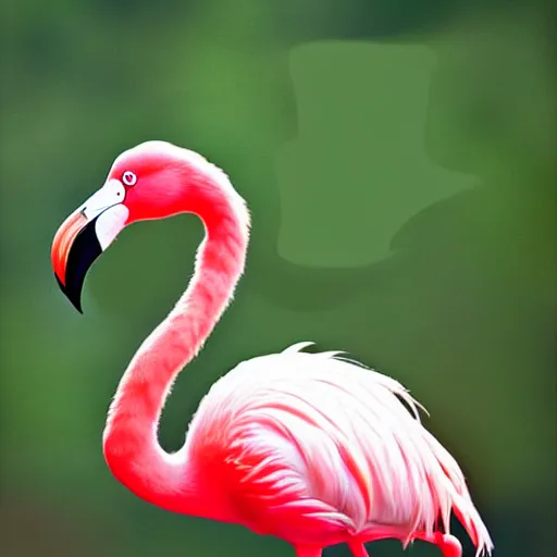 Image similar to a flamingo - cat - hybrid with a beak, animal photography, wildlife photo