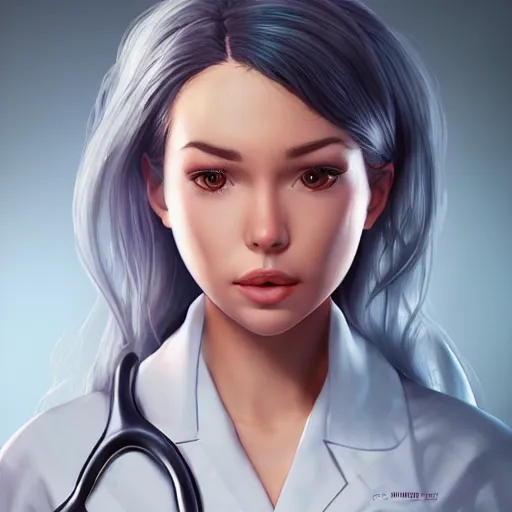 Image similar to a surgeon by artgerm, digital art, unreal engine 5, trending on artstation, deviantart, pinterest, rule of thirds, 4 k uhd image