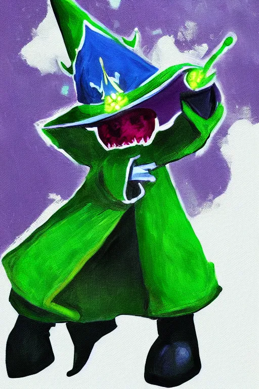 Image similar to ralsei from deltarune, painting