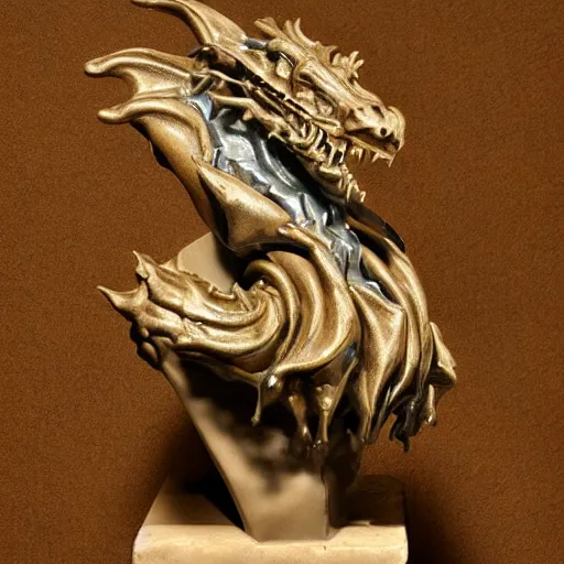 Image similar to ceramic bust by jean - francois millet lavish. a computer art of a dragon in space. the dragon is in the foreground with its mouth open rows of sharp teeth. coiled & ready to strike, its tail is wrapped around a star in the background. background is full of stars & galaxies.