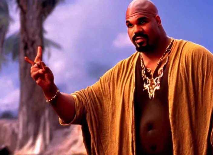 Image similar to film still of sinbad as kazaam in the movie kazaam 1 9 9 6