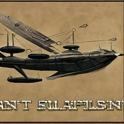 Prompt: giant warship plane, dieselpunk,