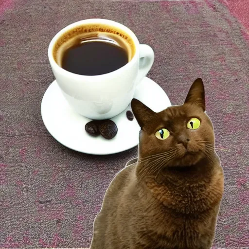 Image similar to kiwi, coffee, cat