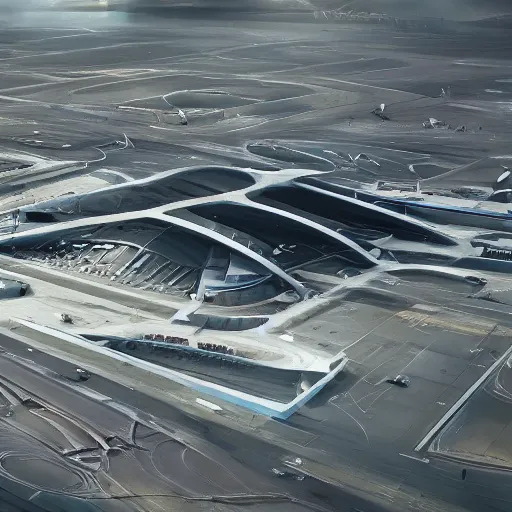 Image similar to sci-fi organic brutalism speed dynamic o x u shape airport structure view from above on the coronation of napoleon painting and digital billboard in the middle, unreal engine 5, keyshot, octane, artstation trending, ultra high detail, ultra realistic, cinematic, 8k, 16k, in style of zaha hadid, in style of photogrammetry point cloud, in plastic,dark, tilt shift,