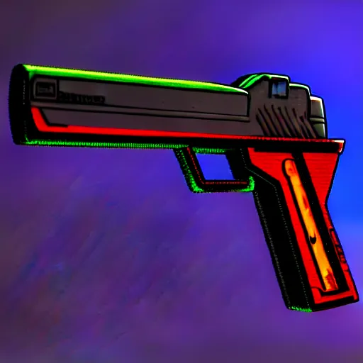 Image similar to cyberpunk pistol, stylized, impressionist, 8 k,