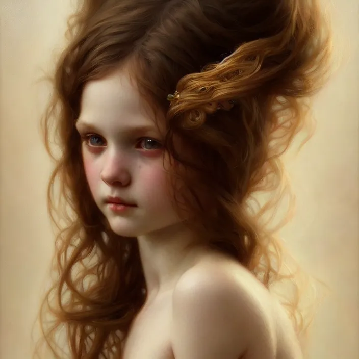 Image similar to pure innocence, diffuse lighting, fantasy, intricate, elegant, highly detailed, lifelike, photorealistic, digital painting, artstation, illustration, concept art, smooth, sharp focus, art by John Collier and Albert Aublet and Krenz Cushart and Artem Demura and Alphonse Mucha