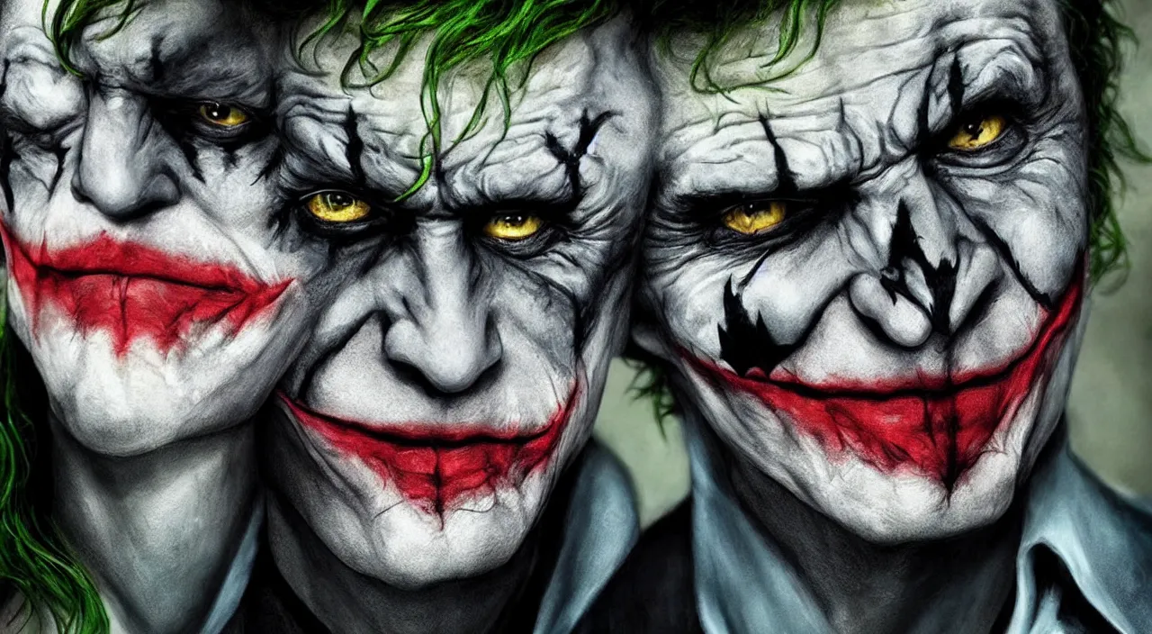 Image similar to The Joker as Batman, realistic, photo