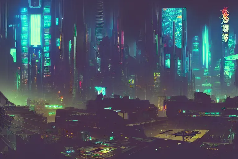 Image similar to garden of eden, cyberpunk noir, catland, trending on artstation