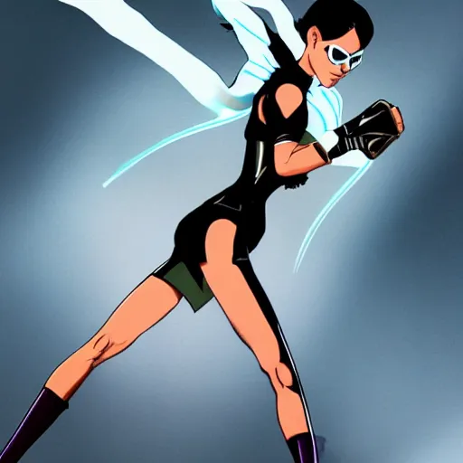 Prompt: a woman fighter styled like aeon flux peter chung