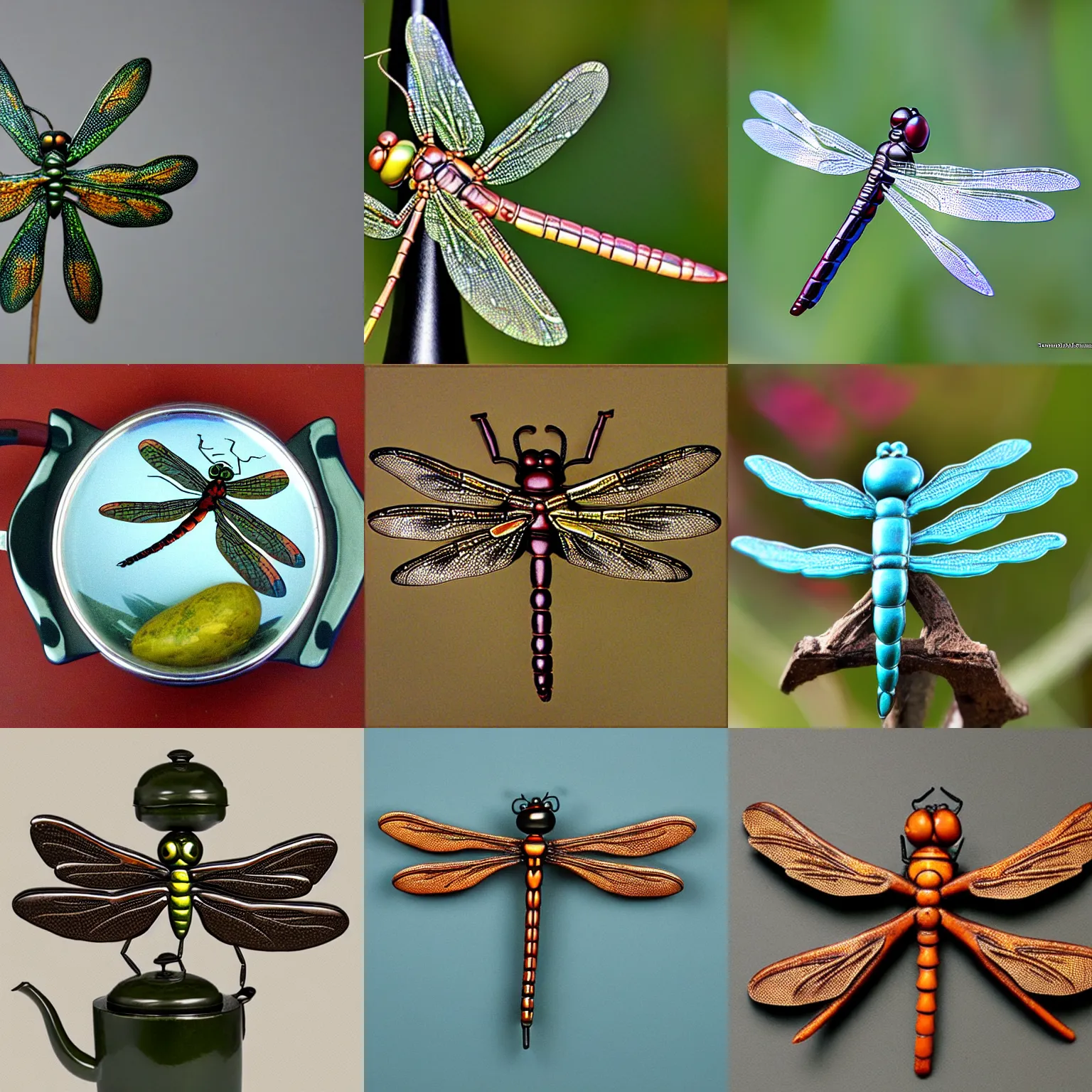 Prompt: , an artisan dragonfly-teakettle dragonfly-shaped