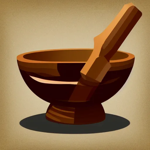 Image similar to wooden bowl and chisel, vector art