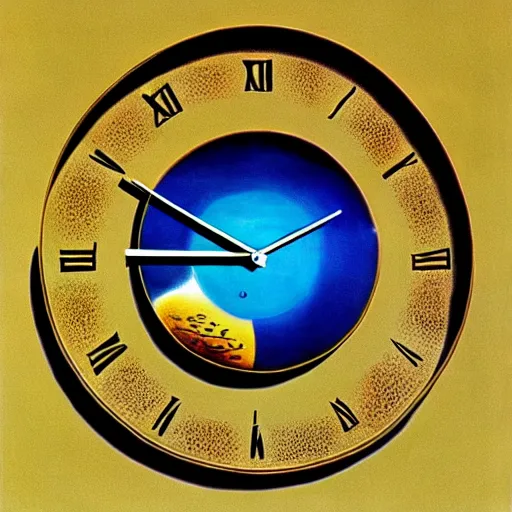 Image similar to clock shaped planets, salvador dali