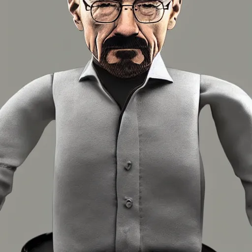 Image similar to walter white fully body in a jar realistic photo